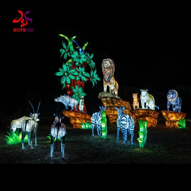 Chinese New Year Festival Lanterns Decoration With Lights For Theme Park Zoo Decor