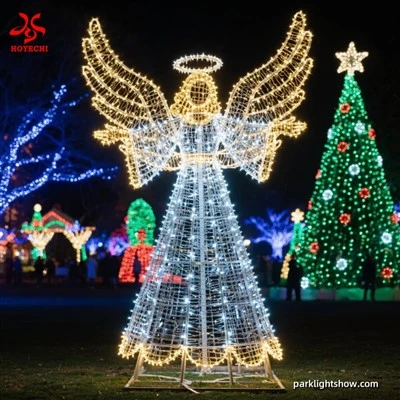 야외 방수 3D Angel Motif Light Hoyechi Custom Led Park Light Display